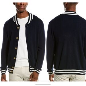 Kier + J Wool & Cashmere-Blend Collage Navy Sweater Size XXL